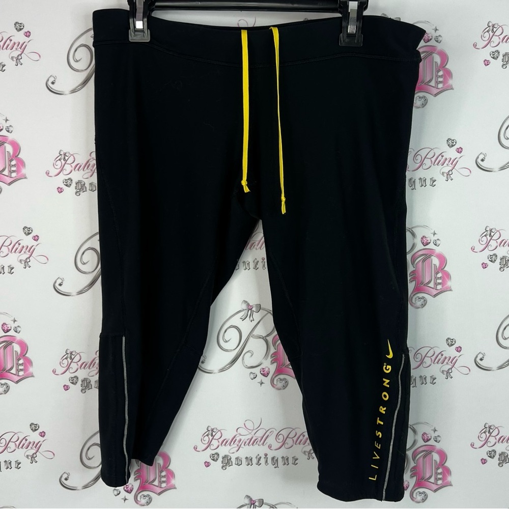 Nike leggings cropped capris livestrong Black and Yellow Dri-FIT Pants